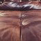 Sofá Soriana italiano Mid-Century de cuero marrón de Afra & Tobia Scarpa para Cassina, 1970, Imagen 8