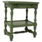 Mesa auxiliar vintage de madera lacada en verde, Imagen 1