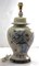 French Ceramic Crackle Table Lamp with Hand Painted Decoration, 1930s 2