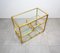 Serving Bar Cart in Brass and Glass, Italy, 1970s 9