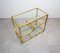 Serving Bar Cart in Brass and Glass, Italy, 1970s 10