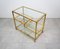 Serving Bar Cart in Brass and Glass, Italy, 1970s 7