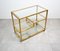 Serving Bar Cart in Brass and Glass, Italy, 1970s 3