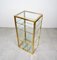 Mueble de latón, cromo y vidrio al estilo de Renato Levi, Italia, años 70, Imagen 7