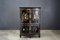 Chinese Corner Cabinet in Black Lacquer & Dyed Soapstone 1