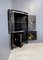Chinese Corner Cabinet in Black Lacquer & Dyed Soapstone 7
