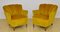 Vintage Yellow Velvet Armchairs, 1960s, Set of 2, Image 1