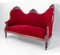 19th Century French Louis Philippe Walnut Red Banquette or Sofa 2