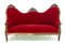 19th Century French Louis Philippe Walnut Red Banquette or Sofa 1