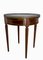 Louis XVI Style Bouillotte Brass Marble Leather & Walnut Table, French, 1960, Image 3