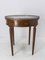 Louis XVI Style Bouillotte Brass Marble Leather & Walnut Table, French, 1960 2