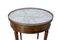 Louis XVI Style Bouillotte Brass Marble Leather & Walnut Table, French, 1960 6