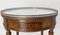 Louis XVI Style Bouillotte Brass Marble Leather & Walnut Table, French, 1960 5