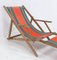 French Beech & Fabric Folding Deck Chair 6