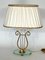 Mid-Century Italian Brass and Glass Table Lamp, 1950s, Image 1