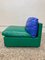 Grün-blauer Skai Sessel von Zanotta, 1980er 3
