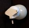 Vintage Mid-Century Egg Shaped White Porcelain Mount and Cream-Colored Opaque Glass Umbrella Ceiling Lamp, 1950s, Image 3