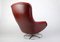 Scandinavian Leather & Chrome Base Swivel Lounge Chair, 1970s 4