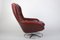 Scandinavian Leather & Chrome Base Swivel Lounge Chair, 1970s 2