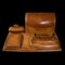 Vintage English Leather Writing Desk Set from Asprey of London, Set of 5 2