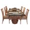 Glass Dining Table with Two Rome Columns as Pedestals and Six Chairs, Set of 9 7