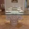 Glass Dining Table with Two Rome Columns as Pedestals and Six Chairs, Set of 9 4