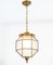 Lanterna Art Déco in ottone con vetro intagliato, anni '20, Immagine 3