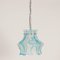 Lámpara colgante de cristal de Murano azul de Mazzega, años 70, Imagen 9