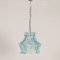 Lámpara colgante de cristal de Murano azul de Mazzega, años 70, Imagen 5