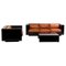 Saratoga Living Room Set in Black and Cognac Leather by Massimo and Vignelli, Set of 3 1