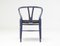 Lila CH24 Wishbone Stuhl mit schwarzem Sitz aus Papierkordel von Hans Wegner für Carl Hansen 4