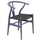 Chaise CH24 Wishbone Violette avec Assise en Corde de Papier Noire par Hans Wegner pour Carl Hansen 1