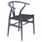 Lila CH24 Wishbone Stuhl mit schwarzem Sitz aus Papierkordel von Hans Wegner für Carl Hansen 1