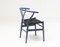 Purple CH24 Wishbone Chair with Black Papercord Seat by Hans Wegner for Carl Hansen, Image 3