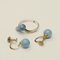 Anello e orecchini vintage in pietra blu, Svezia, anni '80, set di 3, Immagine 5