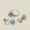 Vintage Swedish Silverring and Earrings in Blue Stone, 1980s, Set of 3 5