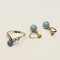 Anello e orecchini vintage in pietra blu, Svezia, anni '80, set di 3, Immagine 2