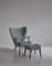 Danish Prague Lounge Chair with Ottoman from Madsen & Schubell, 1950, Set of 2, Image 13