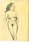 André Meaux Saint-Marc, mujer desnuda, pluma y acuarela originales, 1900, Imagen 1