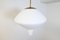 Large Mid-Century Modern Opaline & Brass Pendant from Asea, Sweden, 1940s, Image 7