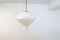 Large Mid-Century Modern Opaline & Brass Pendant from Asea, Sweden, 1940s, Image 4