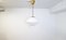 Large Mid-Century Modern Opaline & Brass Pendant from Asea, Sweden, 1940s, Image 2