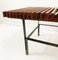 Mid-Century Modern Italian Wooden Slatted Seat with Marble Side Table, 1960s, Image 5