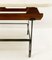 Mid-Century Modern Italian Wooden Slatted Seat with Marble Side Table, 1960s 6