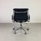Vintage Black Leather Soft Pad Chair by Charles and Ray Eames for ICF Italy, Image 4