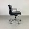 Vintage Black Leather Soft Pad Chair by Charles and Ray Eames for ICF Italy, Image 3