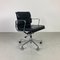 Vintage Black Leather Soft Pad Chair by Charles and Ray Eames for ICF Italy, Image 1