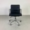 Vintage Black Leather Soft Pad Chair by Charles and Ray Eames for ICF Italy 2