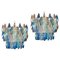 Murano Glas Poliedri Saphir Kronleuchter im Stil von Carlo Scarpa 1