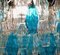 Murano Glas Poliedri Saphir Kronleuchter im Stil von Carlo Scarpa 6